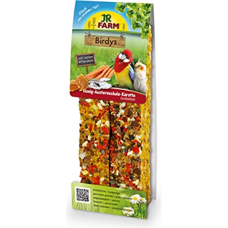 JR FARM Birdys Gs Honig-Austernschale-Karotte, Kleintierfutter mit natürlichen Vitaminen, 260 g – Bild 1