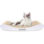 Aibuddy Kurvenkratzmatte Katzenkratzer, wendbar aus hochwertigem Karton, Lounge-Bett mit Bio-Katzenminze [44 x 25 x 7 cm, umweltfreundlich, langlebig]