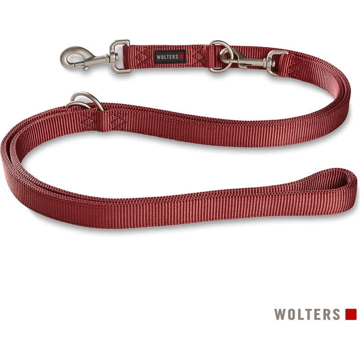Wolters Professional Führleine Gr.L, 200 cm x 2,0 cm, dreifach verstellbar, rost rot, robustes doppellagiges Gurtband