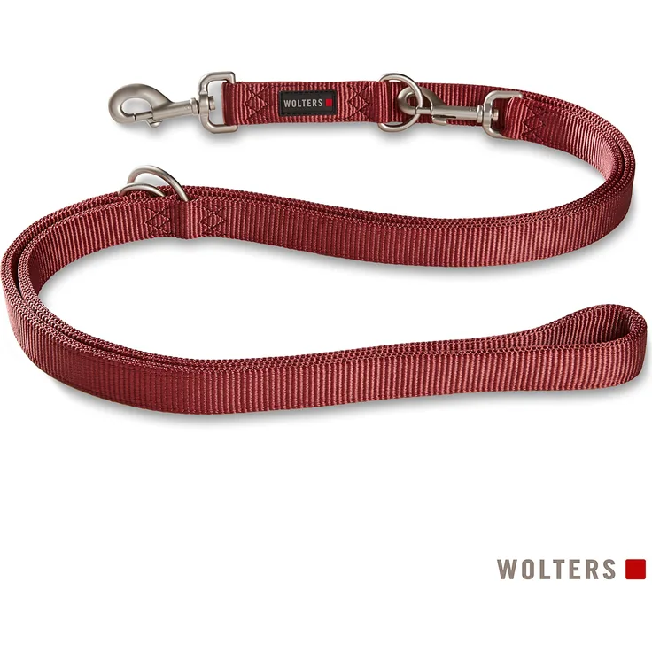 Wolters Professional Führleine Gr.L, 200 cm x 2,0 cm, dreifach verstellbar, rost rot, robustes doppellagiges Gurtband