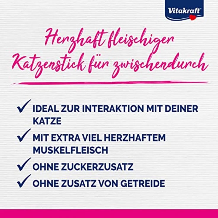 Vitakraft Cat Stick Classic, Katzensnack mit Truthahn und Lamm, 95% Fleisch, ohne Zucker und Getreide, Vorratsgröße (20x 3 Stück) – Bild 4