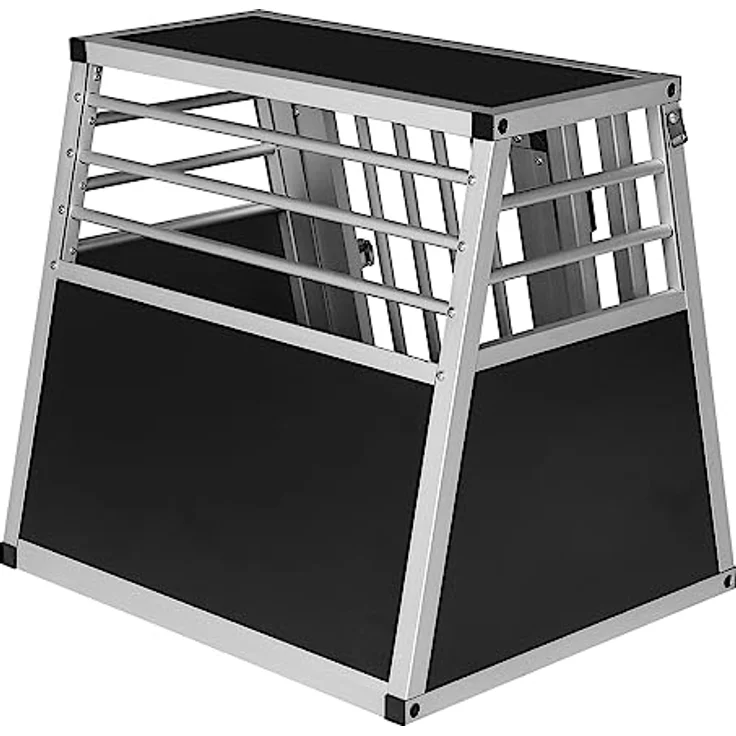 EUGAD Hundetransportbox Alubox, trapezförmige Autotransportbox für kleine/mittlere Hunde und Katzen, 60x50x55cm, stabil und leicht zu reinigen – Bild 5