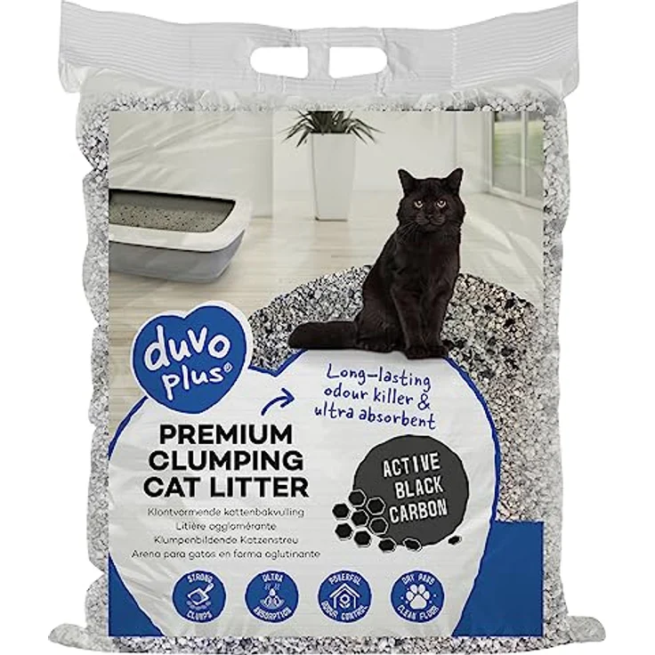 Duvoplus Katzenstreu premium active, klumpend, 0.35 kg, hochabsorbierend mit Aktivkohle – Bild 2