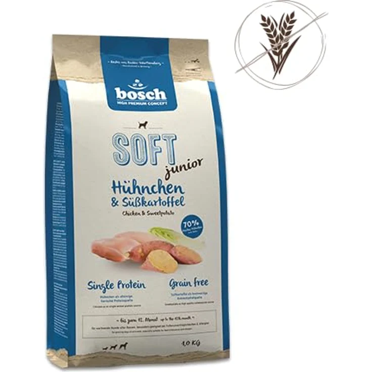 Bosch Soft Junior Hühnchen & Süßkartoffel, Getreidefreies Hundefutter für ernährungssensible Junghunde, 2,5 kg – Bild 2