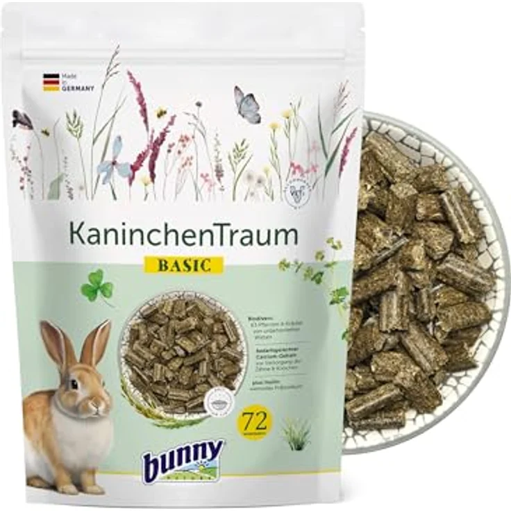 bunny KaninchenTraum basic 1,5 kg, Hochwertiges Kleintierfutter mit TriMello Technologie und reduziertem Kalziumgehalt – Bild 1