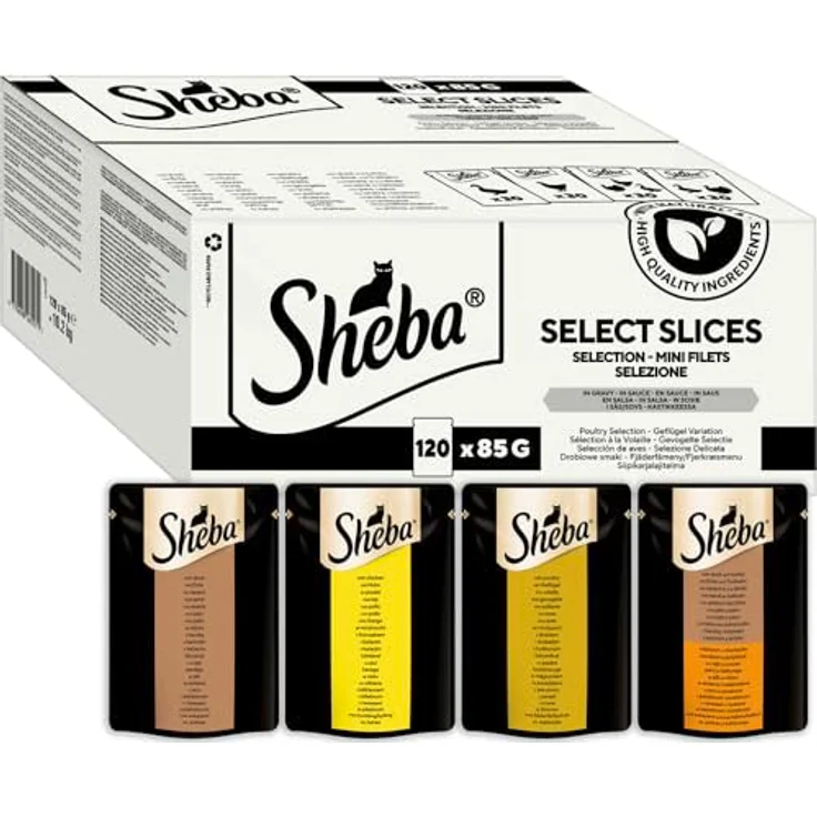 Sheba Selection Katzen Nassfutter, Geflügel Variation in Sauce, Multipack 120x85g, ohne künstliche Farb- oder Konservierungsstoffe – Bild 1