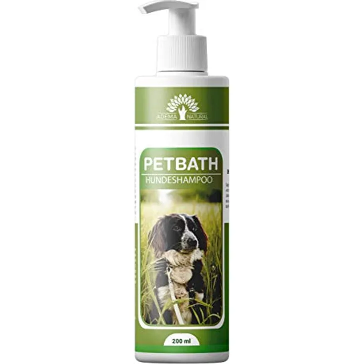Adema Natural® PETBATH Hundeshampoo 200 ml - Natürliche Pflege gegen Juckreiz, Fellgeruch, Milben, Flöhe und Läuse für Hunde und Welpen