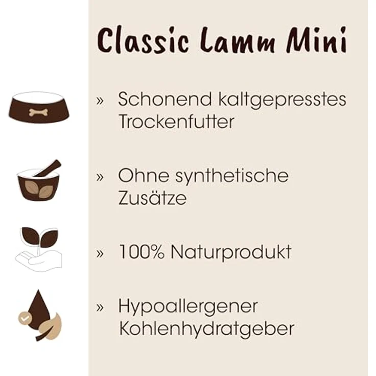 cdVet Fit-Crock Hundefutter trocken Classic Lamm Mini, 10 kg, getreidefrei, hypoallergen und leicht verdaulich – Bild 2