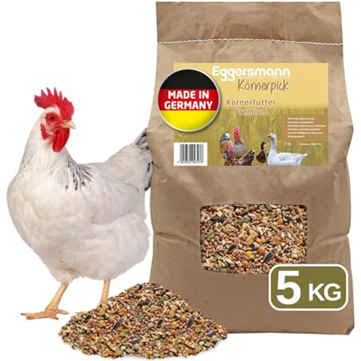 Eggersmann Körnerpick 5kg Premium Hühnerfutter - Vielseitige Körnermischung für Hühner, Gänse und Enten mit natürlichen Zutaten und Immunstärkenden Kräutern – Bild 1
