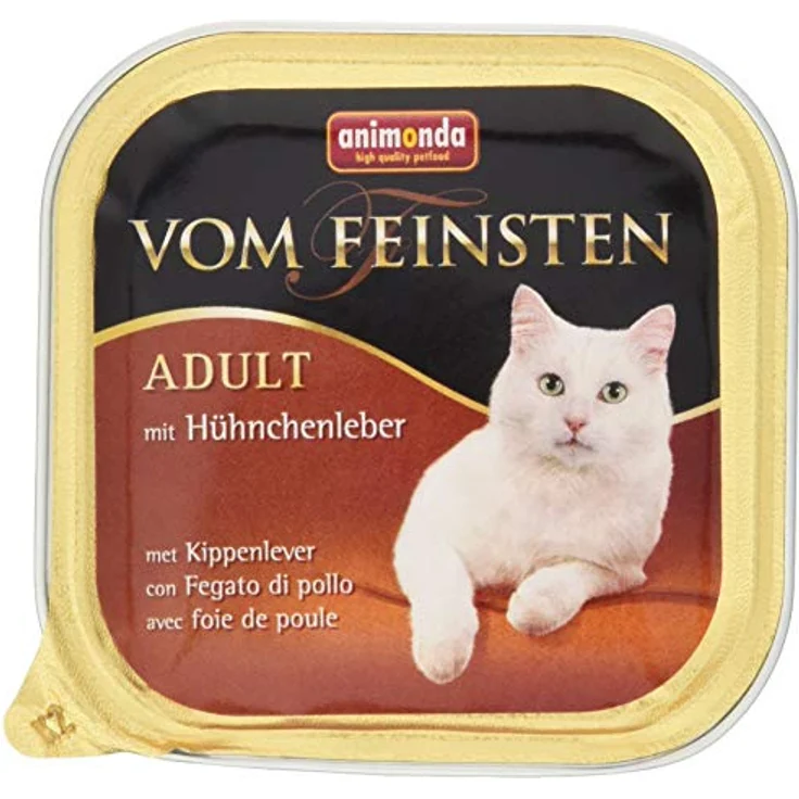 animonda vom Feinsten Adult Hühnchenleber, Katzen-Nassfutter in 32 Beuteln à 100g, hochwertig und nährstoffreich – Bild 1