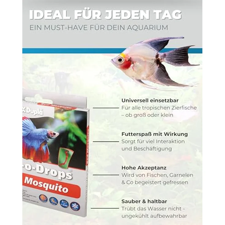 Dupla Gel-O-Drops Red Mosquito I 12 x 2 g I Nährstoffreiches Geleefischfutter mit roten Mückenlarven I Leicht dosierbar und ungekühlt lagerbar – Bild 4