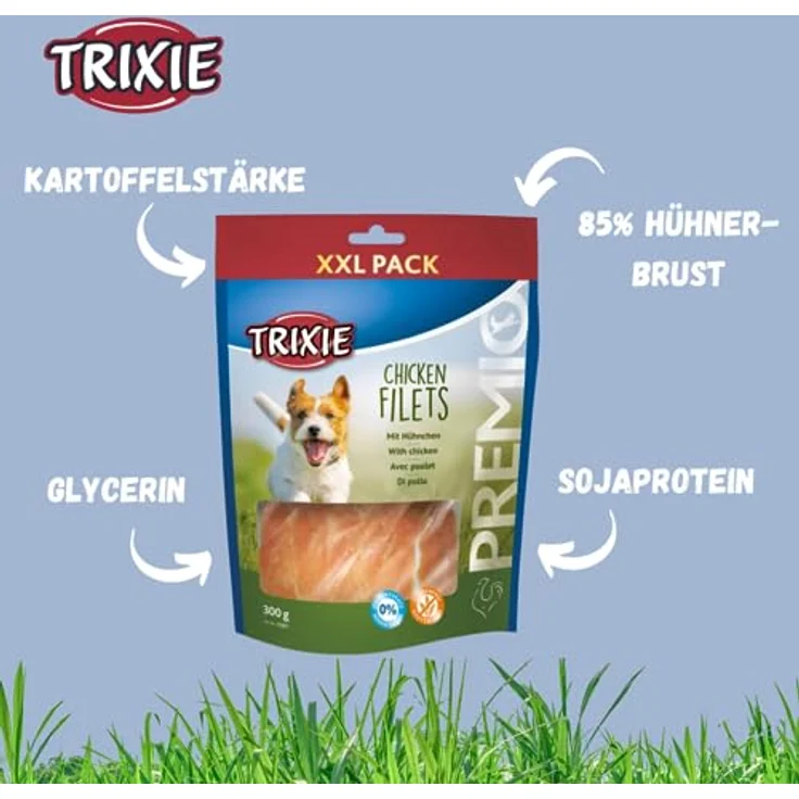 TRIXIE PREMIO Hunde-Chicken Filets XXL 300g, Glutenfreie Premium Hundeleckerli ohne Getreide & Zucker, Hochwertige Belohnung für Training und Zuhause – Bild 3