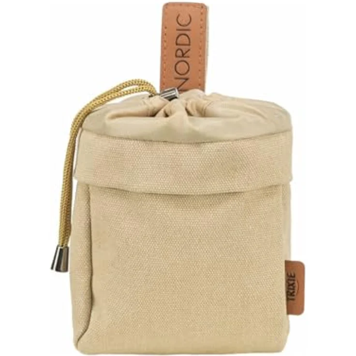 TRIXIE Leckerlibeutel BE NORDIC, Snack-Tasche aus Baumwolle/Polyester, Ø 10 x 14 cm, sand – Bild 1