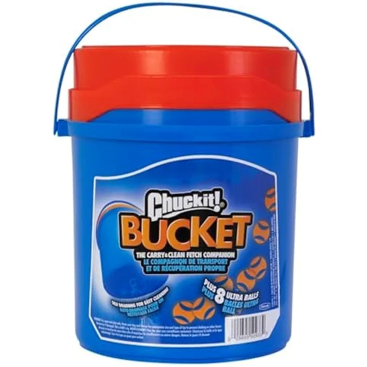 Chuckit! Ultra Ball, Hundespielzeug im Eimer, 8 Stück, langlebiger Gummi, hohe Sprungkraft, schwimmend, kompatibel mit Chuckit Launcher – Bild 2