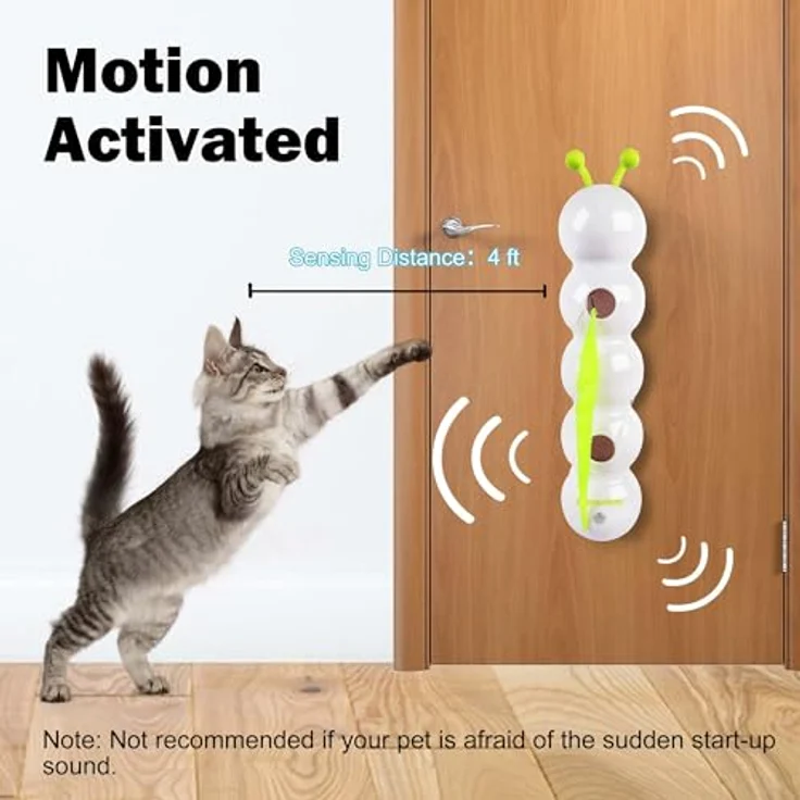 All for Paws AFP Interactives Wack'A'Worm Post, Katzenspielzeug mit bewegungsaktiviertem Schwanz und USB-Ladefunktion – Bild 5