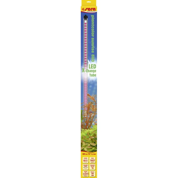 Sera LED X-Change Tube plantcolor sunrise 660, farbverstärkendes Pflanzenlicht für Süßwasseraquarien, 9,3 W, dimmbar