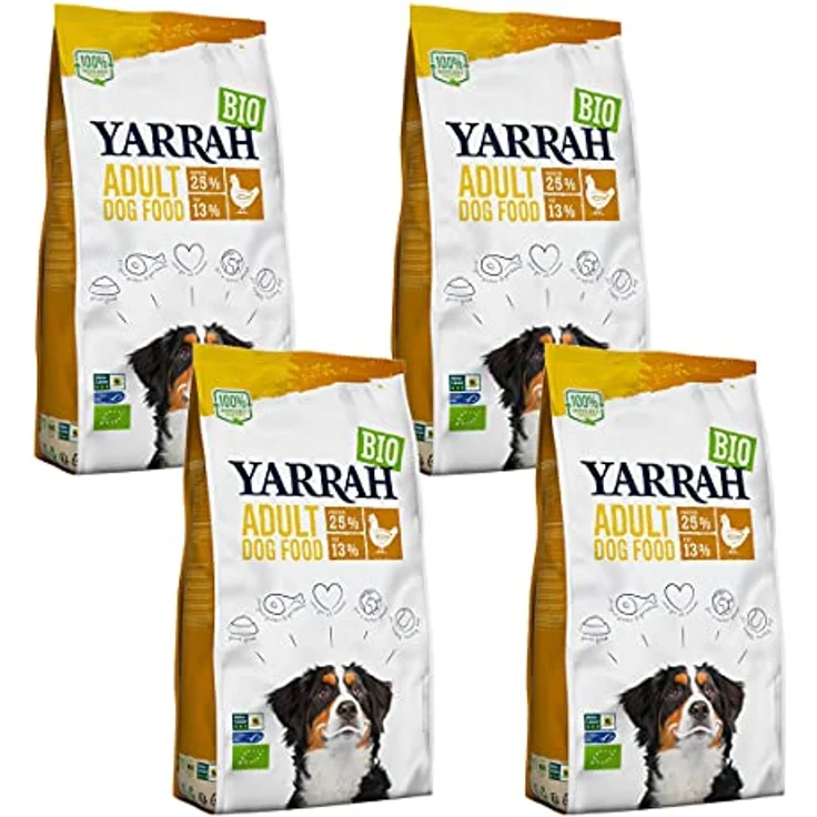 Yarrah Trockenfutter mit Huhn für erwachsene Hunde, Bio, 2 kg, 4er Pack, nährstoffreich und leicht verdaulich – Bild 1