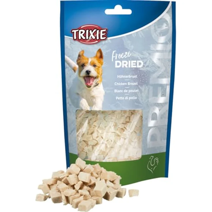 Trixie Freeze Dried Hühnerbrust 3er Pack, 3 x 50 g, Ergänzungsfuttermittel für Hunde, 99% Fleischgehalt, Monoprotein, geeignet bei Futtermittelallergien – Bild 2