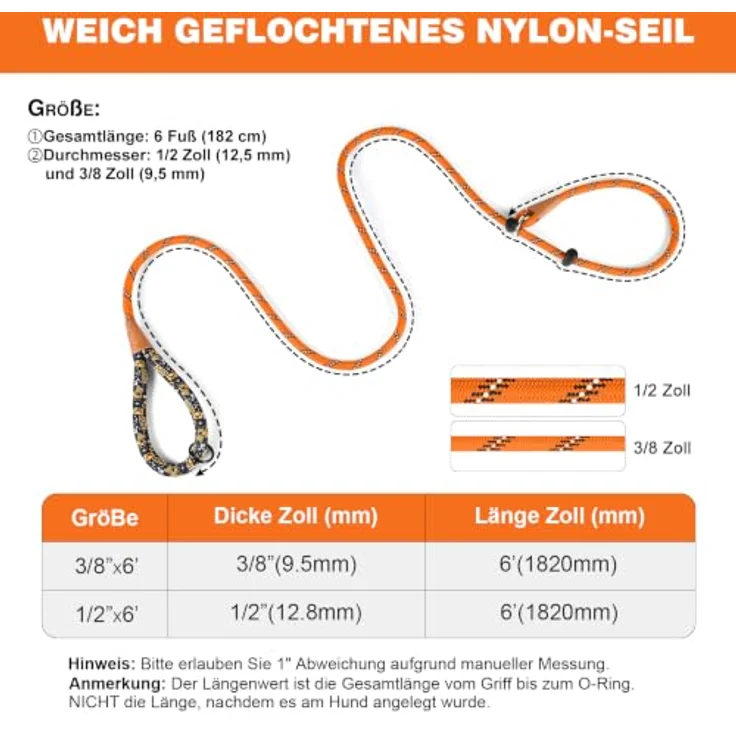 lynxking Reflective 180 cm Slip-Leash für Hunde, mit gepolstertem Griff und Stopperschnalle, ideal für Training und Gassi gehen – Bild 3