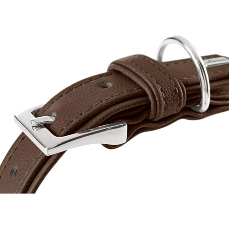 HUNTER Hundehalsband Amalfi, schokobraun, vegan, Kunstleder in Nappa-Optik, weich und pflegeleicht, Größe 60, Made in Germany – Bild 4