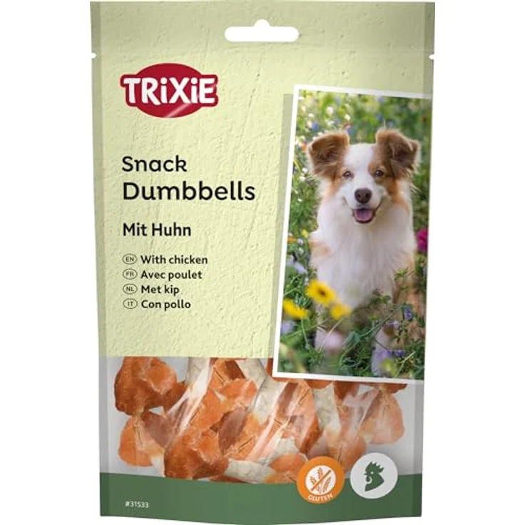 Trixie Dumbbells mit Huhn, proteinreicher Hundesnack für alle Lebensphasen, 100g – Bild 1