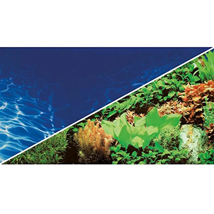 Hobby 31136 Fotorückwandzuschnitt Pflanzen 8, Hochglanz Aquariendekoration, marin blau, einfache Befestigung mit FotoFix – Bild 1