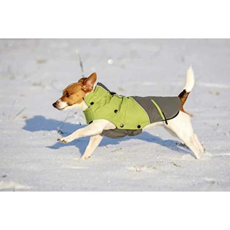 Kerbl Pet Outdoor Hundemantel Vancouver, grün/grau, wind- und wasserabweisend, abnehmbare Fleeceeinlage, 35 cm – Bild 3