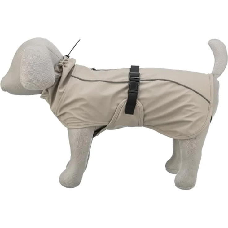 Trixie Be Nordic Regenjas Husum, Sandfarbener Hundemantel XL (80 cm) für optimalen Wetterschutz – Bild 2