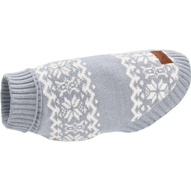 Hunter Dogcoat Birka 45, Hundepullover aus Chenillegarn mit Norweger-Muster, pflegeleicht und warm, für Halsumfang 29-36 cm und Bauchumfang 48-56 cm – Bild 1