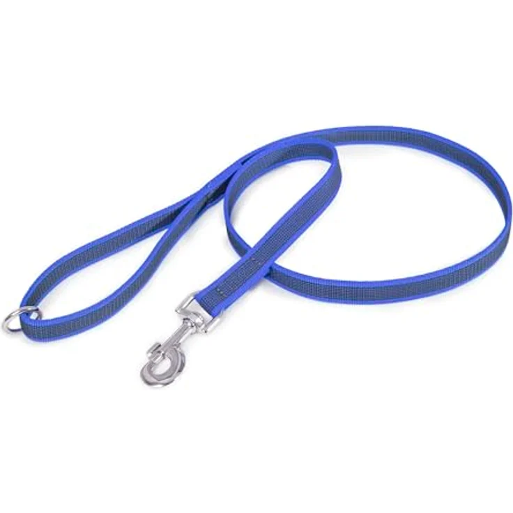JULIUS K-9 IDC Color & Gray gumierte Leine, 20 mm x 1,2 m mit Schlaufe und O-Ring, stark und widerstandsfähig, Blau-Grau – Bild 1