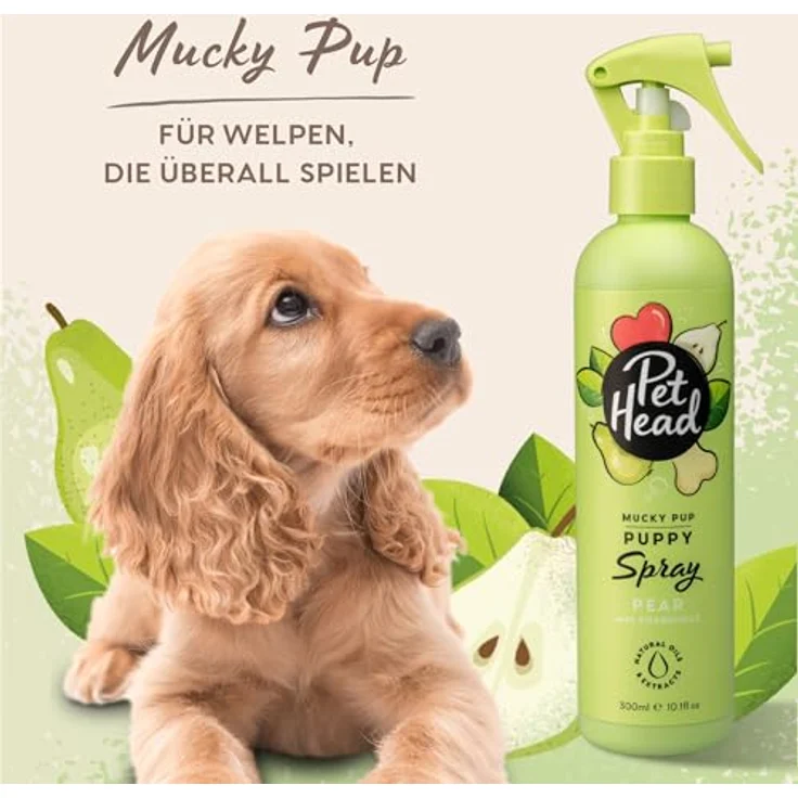 Pet Head Mucky Pup Fellspray für Welpen, pH-Neutral, vegan, mit Birnenduft und sanfter Formel, 300ml – Bild 3