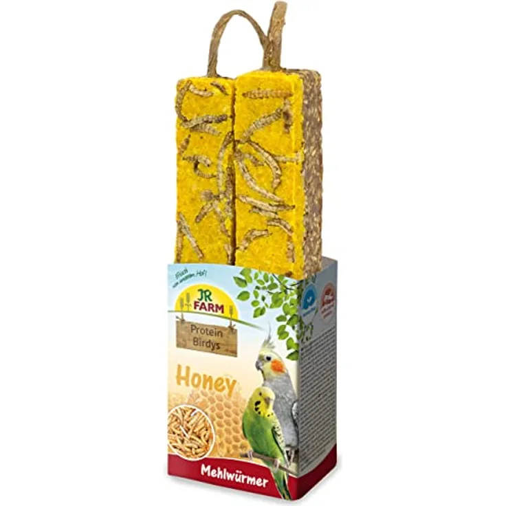 JR FARM Birds Protein-Birdys Honey Mehlwürmer, hochwertiges Vogelfutter mit natürlichen Mehlwürmern, 150 g
