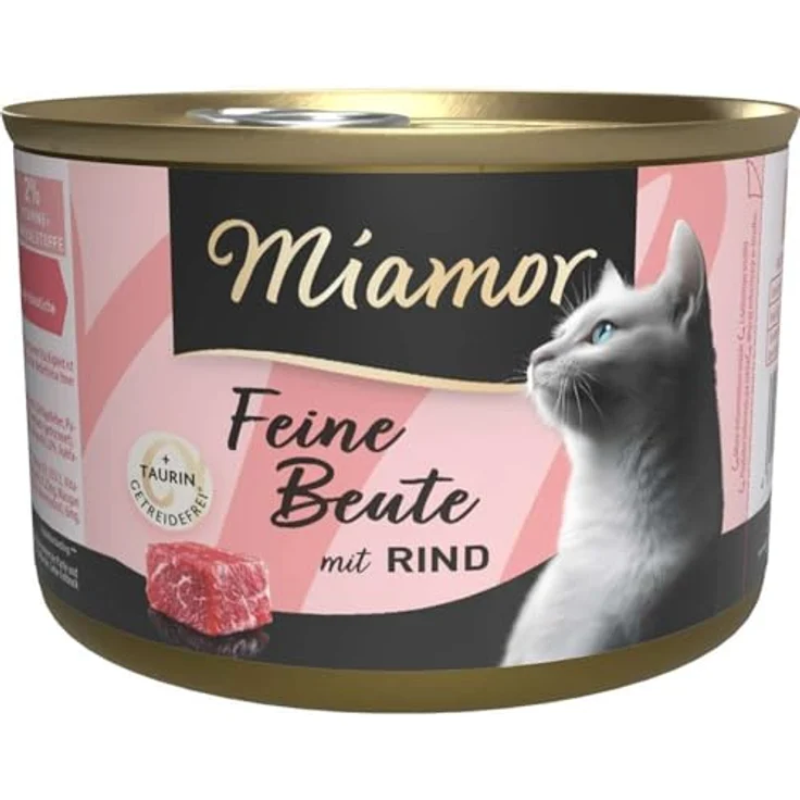 Miamor Feine Beute Rind, fleischreiches Katzen-Nassfutter für adulte Katzen, 12x185g – Bild 2