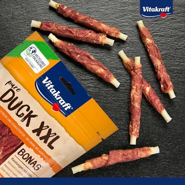 Vitakraft Pure Duck Bonas Sticks XXL, getreidefreier Hundesnack mit Entenfleisch, 200g – Bild 2