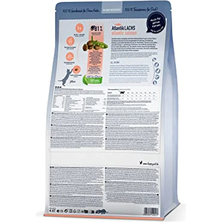 Happy Cat Culinary Trockenfutter Katze Adult, Atlantik-Lachs, glutenfreie Rezeptur mit Omega-3-Fettsäuren, 1,3 kg – Bild 5