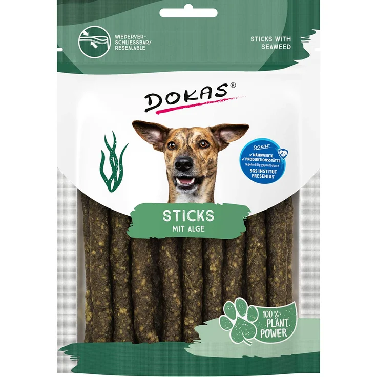 Dokas Sticks mit Alge, fleischloser Hundesnack, 105 g