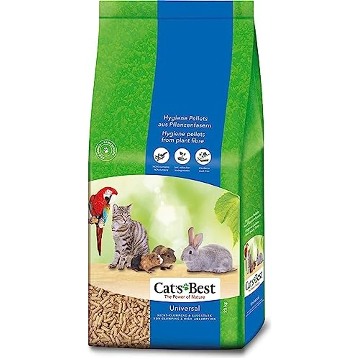 Cat's Best Universal, 100 % pflanzliche Kleintierstreu, nicht klumpende Pellets, geruchsneutralisierend, für Katzen und Kleintierrassen, 22 kg/40 l – Bild 1
