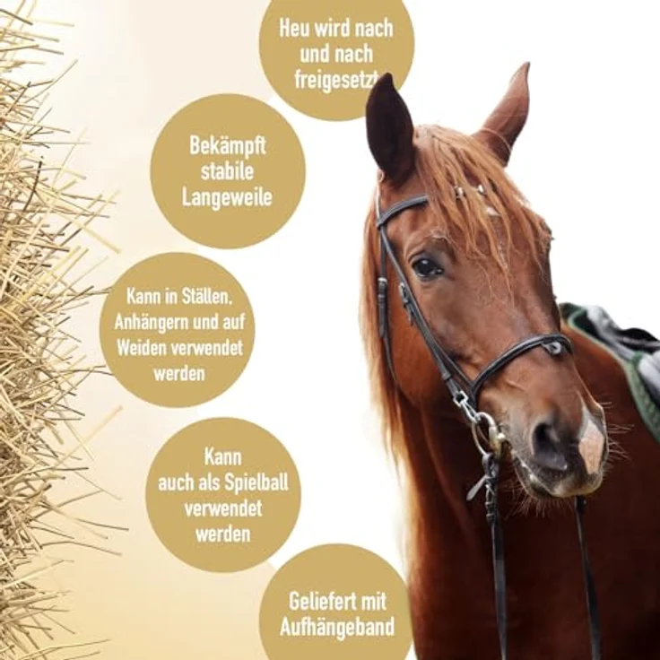 Holland Animal Care Hay Slowfeeder Fun&Flex Wurzel, Heufutterautomat für Pferde, 22 cm, bis zu 1 kg Heu, rosa, gegen Stallverfall, fördert Gesundheit und Spielspaß – Bild 3