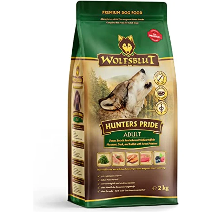 Wolfsblut Hunters Pride, Hunde-Trockenfutter mit Fasan, Ente, Kaninchen, Süßkartoffeln & Kürbis, 2 kg – Bild 1