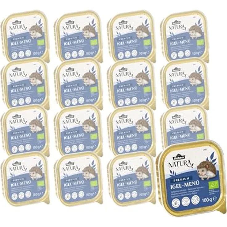 Dehner Natura Igel-Menü, artgerechtes Nassfutter für Igel, proteinreich, 16 x 100 g