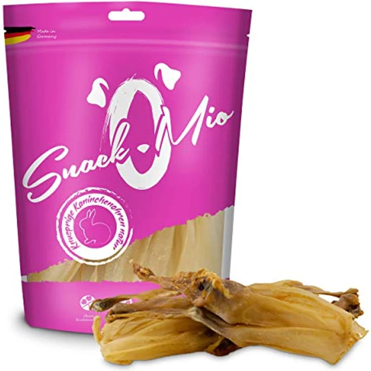 SnackOMio Premium Hundesnack, knusprige Kaninchenohren, naturbelassen, getreidefrei, 1 x 150g – Bild 2