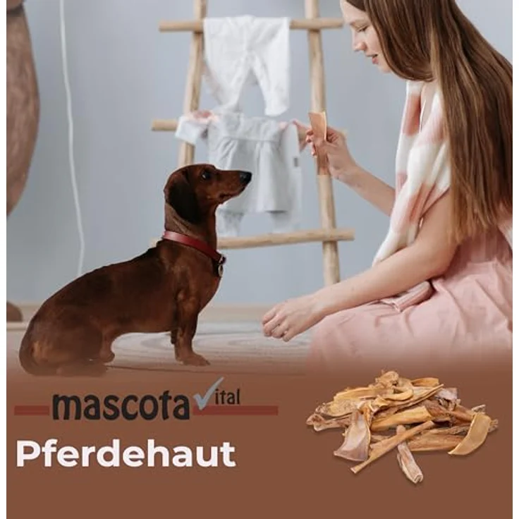 mascota vital Getrocknete Pferdehaut für Hunde – Natürlicher Kausnack zur Zahnpflege & Gelenkgesundheit, 100% natürlich und ohne Zusatzstoffe, für Allergiker geeignet – Bild 2
