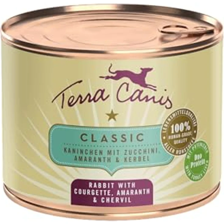 Terra Canis Kaninchen, Zucchini & Amaranth - Classic Nassfutter, 200g | Premium Hundefutter in 100% Lebensmittelqualität, allergen- & getreidearm, glutenfrei – Bild 1