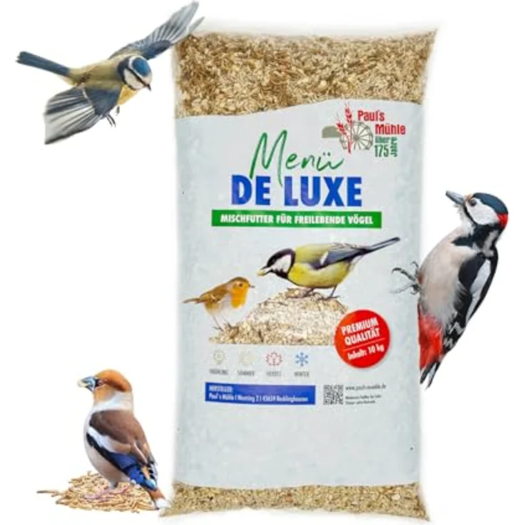Paul's Mühle Wildvogelfutter Deluxe, Ganzjahresfutter für Wildvögel, 20 kg – Bild 4