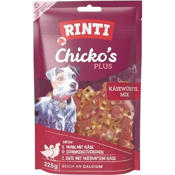 Rinti Chicko Plus Käsewürfelmix, Ergänzungsfuttermittel für Hunde, 225 g