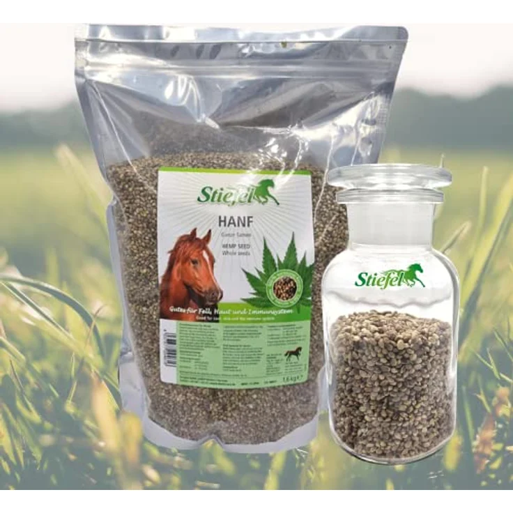 Stiefel Hanfsamen für Pferde, 100% naturbelassene Hanfsamen, Unterstützung für Fell, Haut und Immunsystem, für alle Pferde, 1,6kg – Bild 2