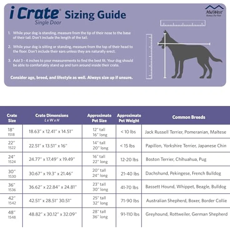 MidWest Homes for Pets iCrate Hundebox, klappbar mit 1 Tür und Trennwand, auslaufsichere Bodenwanne, für Minirassen bis 5 kg, robust und tragbar, 46 cm – Bild 2