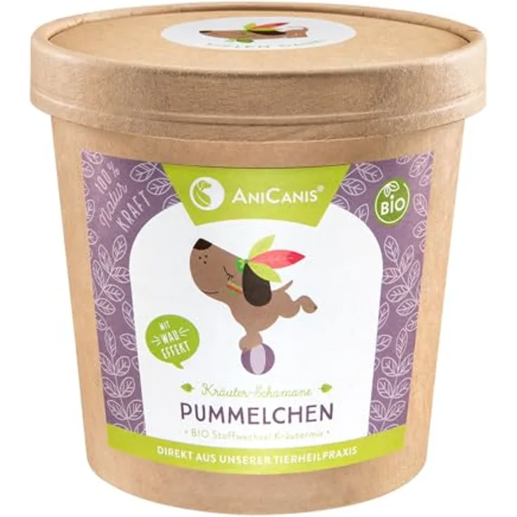 AniCanis Bio Pummelchen, Stoffwechselkräuter Kräutermix getrocknet für übergewichtige Hunde, 100% Bio, vegan, 100g