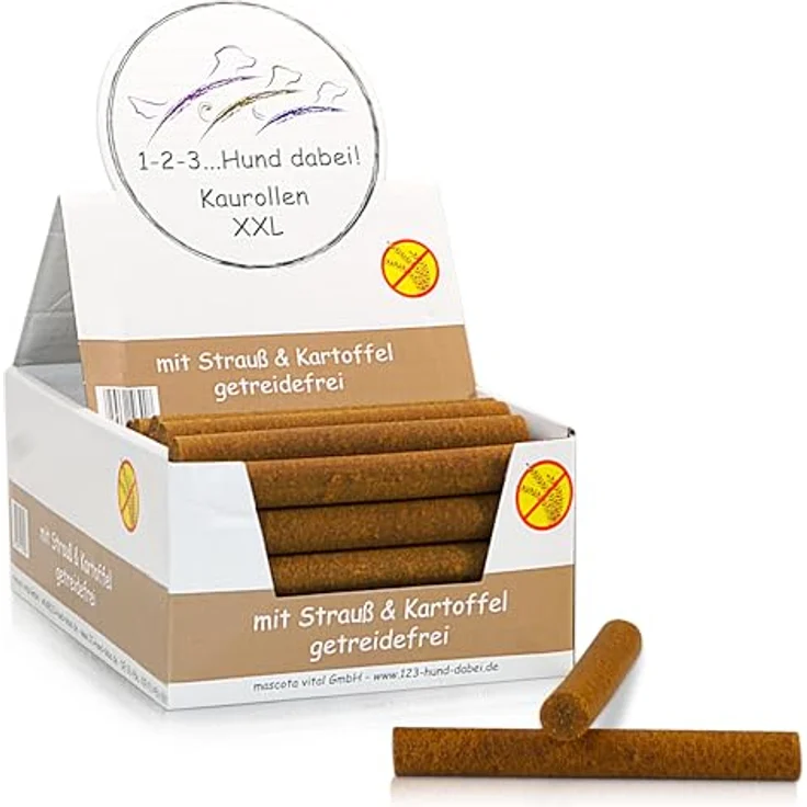 123... Hund dabei! Kaurollen XXL 50er Tray Strauß, getreidefreier Dentalkaurolle für Hunde, Zahnpflege & langanhaltender Kauspaß – Bild 1