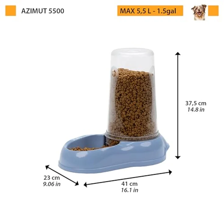 Ferplast AZIMUT 5500 Futter- oder Wasserspender für große Hunde, 5,5 Liter, rutschfester Boden, 23 x 41 x H 37,5 cm, Weiß – Bild 3